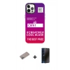 MARSİLYAN™- iPhone 12 Pro Max Kılıf Siluet Çizgi Koleksiyonu - Siyah 3D Antistatik Hayalet Cam Ekran Koruyucu + Shine Kamera Lens Koruma Cam - SABE