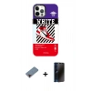 MARSİLYAN™- iPhone 12 Pro Max Kılıf Siluet Çizgi Koleksiyonu - Siyah 3D Antistatik Hayalet Cam Ekran Koruyucu + Metal Kamera Lens Koruma Cam - KI