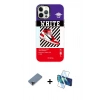 MARSİLYAN™- iPhone 12 Pro Max Kılıf Siluet Çizgi Koleksiyonu - Siyah 3D Antistatik Seramik Nano Ekran Koruyucu + Metal Kamera Lens Koruma Cam - SH