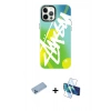 MARSİLYAN™- iPhone 12 Pro Max Kılıf Siluet Çizgi Koleksiyonu - Siyah 3D Antistatik Seramik Nano Ekran Koruyucu + Shine Kamera Lens Koruma Cam - MI