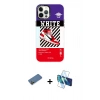 MARSİLYAN™- iPhone 12 Pro Max Kılıf Siluet Çizgi Koleksiyonu - Siyah 3D Antistatik Seramik Nano Ekran Koruyucu + Shine Kamera Lens Koruma Cam - GD