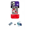 MARSİLYAN™- iPhone 12 Pro Max Kılıf Siluet Çizgi Koleksiyonu - Siyah 3D Antistatik Seramik Nano Ekran Koruyucu + Shine Kamera Lens Koruma Cam - GI