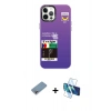 MARSİLYAN™- iPhone 12 Pro Max Kılıf Siluet Çizgi Koleksiyonu - Siyah 3D Antistatik Seramik Nano Ekran Koruyucu + Shine Kamera Lens Koruma Cam - GI
