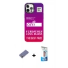 MARSİLYAN™- iPhone 12 Pro Max Kılıf Siluet Çizgi Koleksiyonu - Siyah 5D Eko Cam Ekran Koruyucu + Metal Kamera Lens Koruma Cam - GD