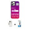 MARSİLYAN™- iPhone 12 Pro Max Kılıf Siluet Çizgi Koleksiyonu - Siyah 5D Eko Cam Ekran Koruyucu + Shine Kamera Lens - GD
