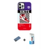 MARSİLYAN™- iPhone 12 Pro Max Kılıf Siluet Çizgi Koleksiyonu - Siyah 5D Eko Cam Ekran Koruyucu + Gold Shine Kamera Lens Koruma Cam