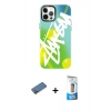MARSİLYAN™- iPhone 12 Pro Max Kılıf Siluet Çizgi Koleksiyonu - Siyah 5D Eko Cam Ekran Koruyucu + Gold Shine Kamera Lens Koruma Cam