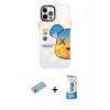 MARSİLYAN™- iPhone 12 Pro Max Kılıf Siluet Çizgi Koleksiyonu - Siyah 5D Eko Cam Ekran Koruyucu + Shine Kamera Lens Koruma Cam - MI