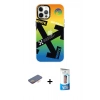 MARSİLYAN™- iPhone 12 Pro Max Kılıf Siluet Çizgi Koleksiyonu - Siyah 5D Eko Cam Ekran Koruyucu + Renkli Kamera Lens Koruma Cam - TU