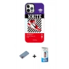 MARSİLYAN™- iPhone 12 Pro Max Kılıf Siluet Çizgi Koleksiyonu - Siyah 5D Eko Cam Ekran Koruyucu + Shine Kamera Lens Koruma Cam - PE
