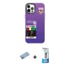 MARSİLYAN™- iPhone 12 Pro Max Kılıf Siluet Çizgi Koleksiyonu - Siyah 5D Eko Cam Ekran Koruyucu + Shine Kamera Lens Koruma Cam - MI