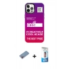 MARSİLYAN™- iPhone 12 Pro Max Kılıf Siluet Çizgi Koleksiyonu - Siyah 5D Eko Cam Ekran Koruyucu + Shine Kamera Lens Koruma Cam - PE