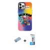 MARSİLYAN™- iPhone 12 Pro Max Kılıf Siluet Çizgi Koleksiyonu - Siyah 5D Eko Cam Ekran Koruyucu + Shine Kamera Lens Koruma Cam - MI