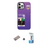 MARSİLYAN™- iPhone 12 Pro Max Kılıf Siluet Çizgi Koleksiyonu - Siyah 5D Eko Cam Ekran Koruyucu + Shine Kamera Lens Koruma Cam - SABE