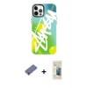MARSİLYAN™- iPhone 12 Pro Max Kılıf Siluet Çizgi Koleksiyonu - Siyah 6D Mat Seramik Hayalet Nano Ekran Koruyucu + Gold Metal Kamera Lens Koruma Cam