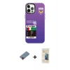 MARSİLYAN™- iPhone 12 Pro Max Kılıf Siluet Çizgi Koleksiyonu - Siyah 6D Mat Seramik Hayalet Nano Ekran Koruyucu + Metal Kamera Lens Koruma Cam - KI
