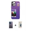 MARSİLYAN™- iPhone 12 Pro Max Kılıf Siluet Çizgi Koleksiyonu - Siyah 6D Mat Seramik Hayalet Nano Ekran Koruyucu + Neon Fosforlu Kamera Lens - MI