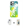 MARSİLYAN™- iPhone 12 Pro Max Kılıf Siluet Çizgi Koleksiyonu - Siyah 6D Mat Seramik Hayalet Nano Ekran Koruyucu + Shine Kamera Lens - LT