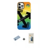 MARSİLYAN™- iPhone 12 Pro Max Kılıf Siluet Çizgi Koleksiyonu - Siyah 6D Mat Seramik Hayalet Nano Ekran Koruyucu + Shine Kamera Lens Koruma Cam - MI