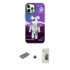MARSİLYAN™- iPhone 12 Pro Max Kılıf Siluet Çizgi Koleksiyonu - Siyah 6D Mat Seramik Hayalet Nano Ekran Koruyucu + Renkli Kamera Lens Koruma Cam - PE