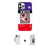 MARSİLYAN™- iPhone 12 Pro Max Kılıf Siluet Çizgi Koleksiyonu - Siyah 6D Mat Seramik Hayalet Nano Ekran Koruyucu + Shine Kamera Lens - LT