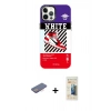 MARSİLYAN™- iPhone 12 Pro Max Kılıf Siluet Çizgi Koleksiyonu - Siyah 6D Mat Seramik Hayalet Nano Ekran Koruyucu + Renkli Kamera Lens Koruma Cam - PE