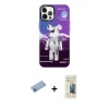 MARSİLYAN™- iPhone 12 Pro Max Kılıf Siluet Çizgi Koleksiyonu - Siyah 6D Mat Seramik Hayalet Nano Ekran Koruyucu + Shine Kamera Lens Koruma Cam - MI