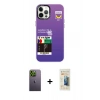 MARSİLYAN™- iPhone 12 Pro Max Kılıf Siluet Çizgi Koleksiyonu - Siyah 6D Mat Seramik Hayalet Nano Ekran Koruyucu + Neon Fosforlu Kamera Lens - YL