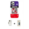 MARSİLYAN™- iPhone 12 Pro Max Kılıf Siluet Çizgi Koleksiyonu - Siyah 6D Mat Seramik Hayalet Nano Ekran Koruyucu + Shine Kamera Lens - GD