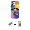 MARSİLYAN™- iPhone 12 Pro Max Kılıf Siluet Çizgi Koleksiyonu - Siyah 6D Mat Seramik Hayalet Nano Ekran Koruyucu + Siyah Shine Kamera Lens Koruma Cam