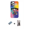 MARSİLYAN™- iPhone 12 Pro Max Kılıf Siluet Çizgi Koleksiyonu - Siyah Bilvis Hayalet Cam Ekran Koruyucu + Shine Kamera Lens Koruma Cam - GI