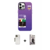 MARSİLYAN™- iPhone 12 Pro Max Kılıf Siluet Çizgi Koleksiyonu - Siyah Bilvis Hayalet Cam Ekran Koruyucu + Shine Kamera Lens - GD