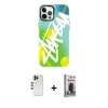 MARSİLYAN™- iPhone 12 Pro Max Kılıf Siluet Çizgi Koleksiyonu - Siyah Bilvis Hayalet Cam Ekran Koruyucu + Shine Kamera Lens - GD