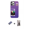 MARSİLYAN™- iPhone 12 Pro Max Kılıf Siluet Çizgi Koleksiyonu - Siyah Bilvis Hayalet Cam Ekran Koruyucu + Gold Metal Kamera Lens Koruma Cam