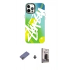 MARSİLYAN™- iPhone 12 Pro Max Kılıf Siluet Çizgi Koleksiyonu - Siyah Bilvis Hayalet Cam Ekran Koruyucu + Gold Metal Kamera Lens Koruma Cam