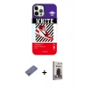 MARSİLYAN™- iPhone 12 Pro Max Kılıf Siluet Çizgi Koleksiyonu - Siyah Bilvis Hayalet Cam Ekran Koruyucu + Gold Metal Kamera Lens Koruma Cam