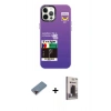 MARSİLYAN™- iPhone 12 Pro Max Kılıf Siluet Çizgi Koleksiyonu - Siyah Bilvis Hayalet Cam Ekran Koruyucu + Metal Kamera Lens Koruma Cam - KI