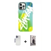 MARSİLYAN™- iPhone 12 Pro Max Kılıf Siluet Çizgi Koleksiyonu - Siyah Bilvis Hayalet Cam Ekran Koruyucu + Shine Kamera Lens - LT