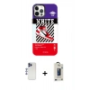 MARSİLYAN™- iPhone 12 Pro Max Kılıf Siluet Çizgi Koleksiyonu - Siyah Bilvis Hayalet Cam Ekran Koruyucu + Lacivert Shine Kamera Lens