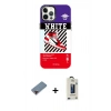 MARSİLYAN™- iPhone 12 Pro Max Kılıf Siluet Çizgi Koleksiyonu - Siyah Bilvis Hayalet Cam Ekran Koruyucu + Metal Kamera Lens Koruma Cam - KI