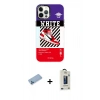 MARSİLYAN™- iPhone 12 Pro Max Kılıf Siluet Çizgi Koleksiyonu - Siyah Bilvis Hayalet Cam Ekran Koruyucu + Shine Kamera Lens Koruma Cam - MI