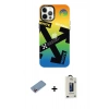 MARSİLYAN™- iPhone 12 Pro Max Kılıf Siluet Çizgi Koleksiyonu - Siyah Bilvis Hayalet Cam Ekran Koruyucu + Shine Kamera Lens Koruma Cam - PE