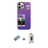 MARSİLYAN™- iPhone 12 Pro Max Kılıf Siluet Çizgi Koleksiyonu - Siyah Bilvis Hayalet Cam Ekran Koruyucu + Shine Kamera Lens Koruma Cam - PE