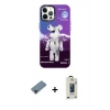 MARSİLYAN™- iPhone 12 Pro Max Kılıf Siluet Çizgi Koleksiyonu - Siyah Bilvis Hayalet Cam Ekran Koruyucu + Shine Kamera Lens Koruma Cam - SH