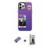 MARSİLYAN™- iPhone 12 Pro Max Kılıf Siluet Çizgi Koleksiyonu - Siyah Bilvis Hayalet Cam Ekran Koruyucu + Shine Kamera Lens Koruma Cam - SH