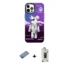 MARSİLYAN™- iPhone 12 Pro Max Kılıf Siluet Çizgi Koleksiyonu - Siyah Bilvis Hayalet Cam Ekran Koruyucu + Shine Kamera Lens Koruma Cam - PE