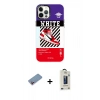 MARSİLYAN™- iPhone 12 Pro Max Kılıf Siluet Çizgi Koleksiyonu - Siyah Bilvis Hayalet Cam Ekran Koruyucu + Shine Kamera Lens Koruma Cam - PE