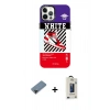 MARSİLYAN™- iPhone 12 Pro Max Kılıf Siluet Çizgi Koleksiyonu - Siyah Bilvis Hayalet Cam Ekran Koruyucu + Shine Kamera Lens Koruma Cam - SH