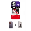 MARSİLYAN™- iPhone 12 Pro Max Kılıf Siluet Çizgi Koleksiyonu - Siyah Bilvis Hayalet Cam Ekran Koruyucu + Neon Fosforlu Kamera Lens - TU