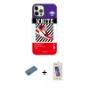 MARSİLYAN™- iPhone 12 Pro Max Kılıf Siluet Çizgi Koleksiyonu - Siyah Joko 5D Cam + Gold Shine Kamera Lens Koruma Cam